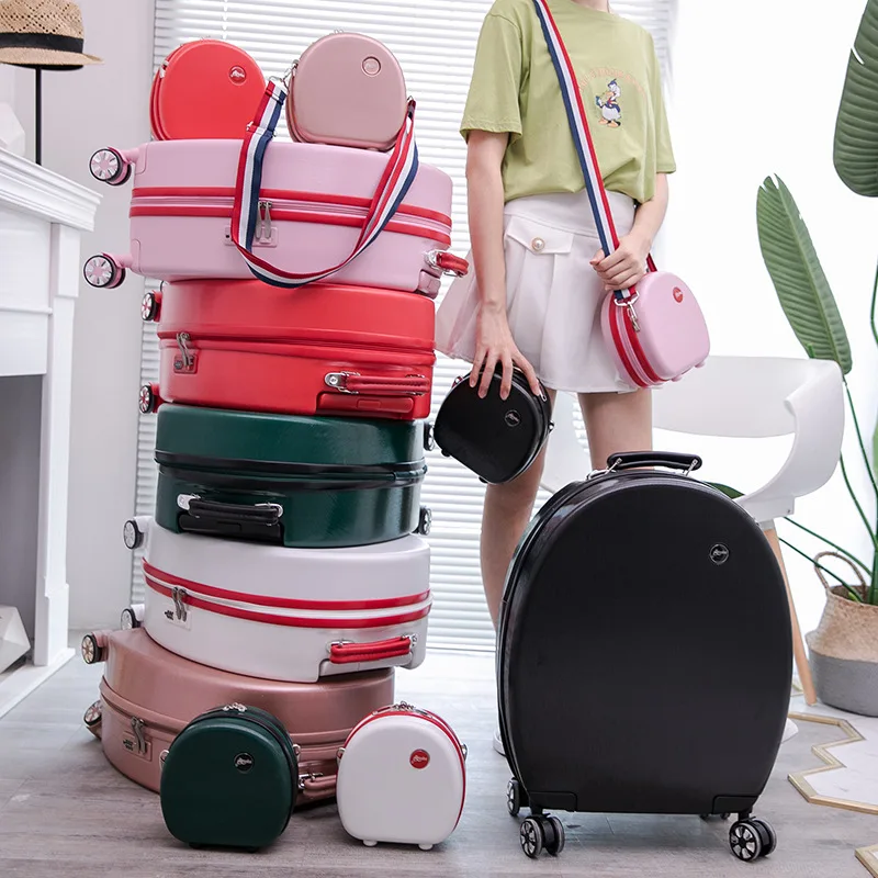 20 Inch Women Travel PC Suitcase 2 Pieces Sets On Wheels Trolley Rolling Luggage Sling Bag Check-in Case Valises