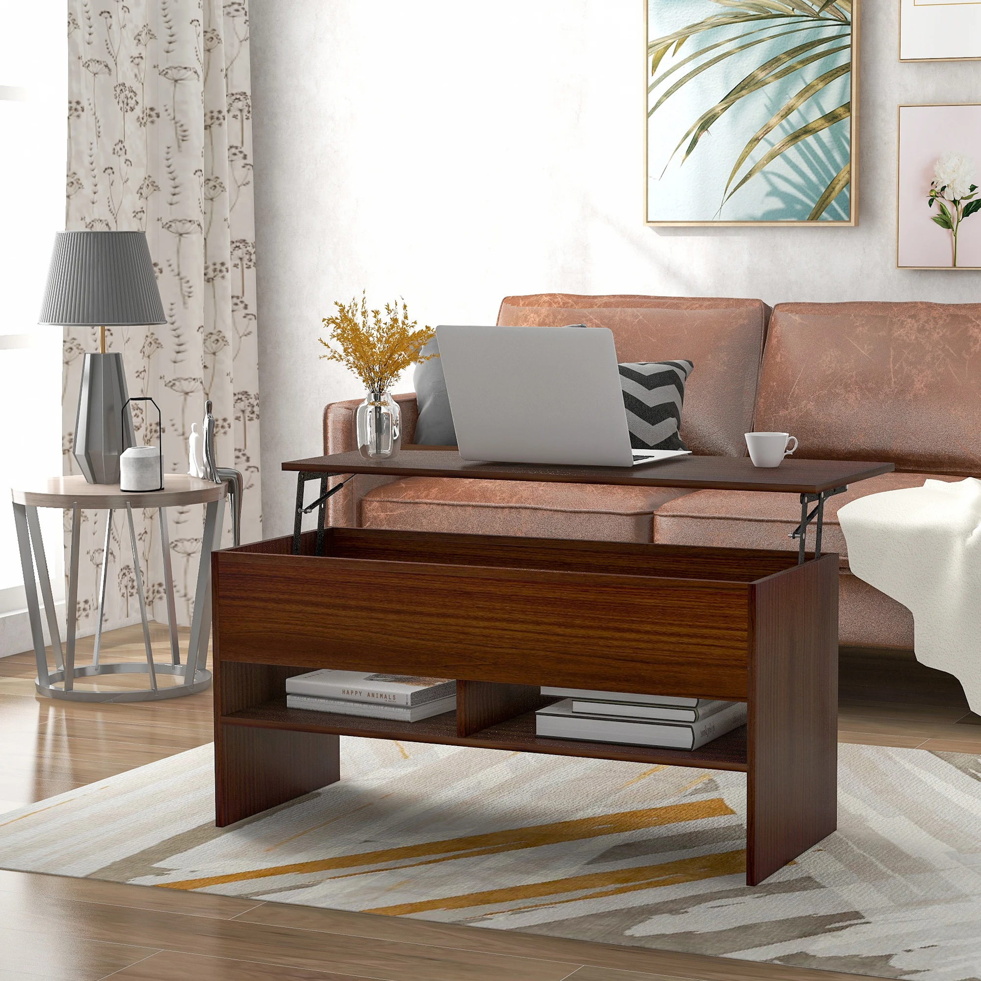 105 x 45 x 50cm Coffee table with height adjustable top living room