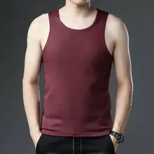 

2022Men's Spring Fleece-Lined Solid Color Men's Keep Warm Inner Match Vest Cotton Vest