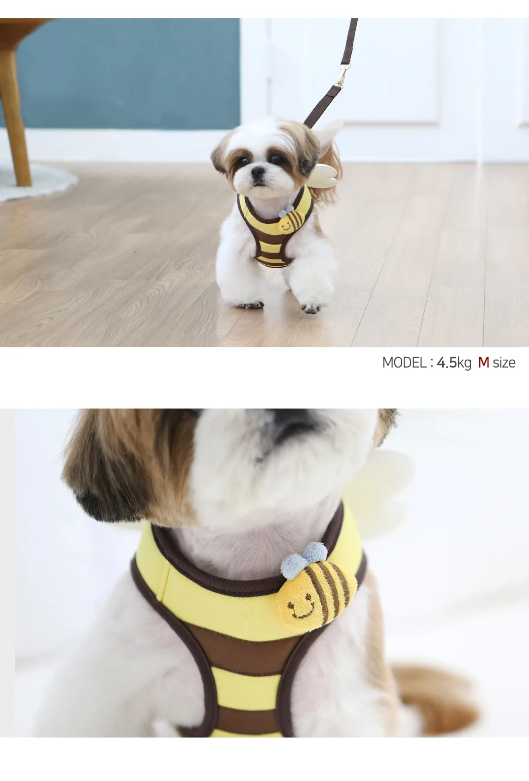 Cute Bee Kitten Puppy Dogs Harness and Leash Set Soft Breathable Dogs Vest Harness Leads Pet Clothes for Small Dogs Chihuahua