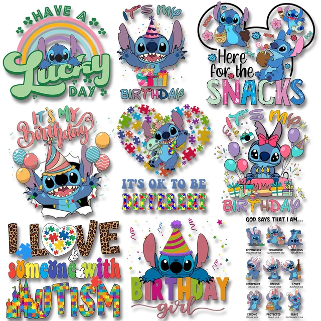 Stitch Disney Iron-on Stickers for Clothes Cartoon Stickers Personalized  and Creative DIY Appliques