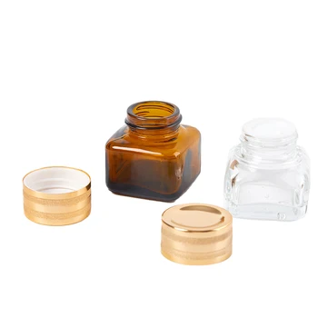 15g Empty Cream Jar Glass Eye Cream Bottle Brown Face Skin Care Mini Cosmetic Container Makeup Travel Portable - Thumbnail 5
