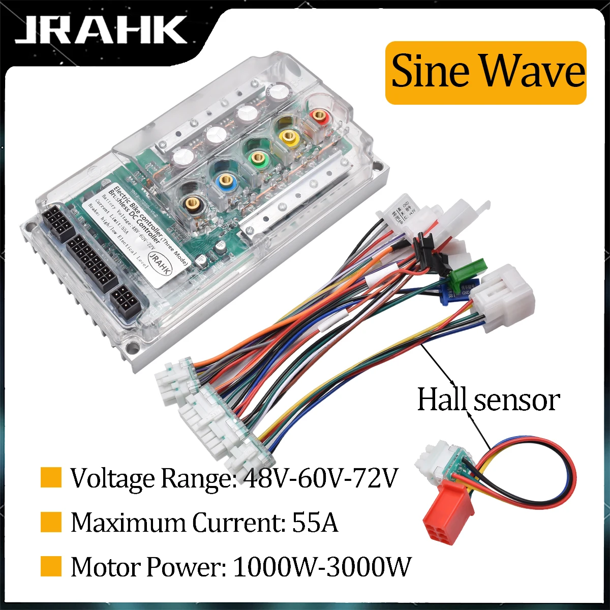 JRAHK 72V 3000W BLDC Controller Electric motorcycle 60v 2000W Electric Scooter Controller 48V 1000W E-Bike Accessories electric bike controller electric scooter controller electric bike parts electric scooter parts