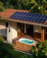 Chauffe-eau solaire intelligent 150L à prix compétitif, conception modulaire, extension facile, utilisation extérieure pour camping-car, manuels de résolution de problèmes locaux 3
