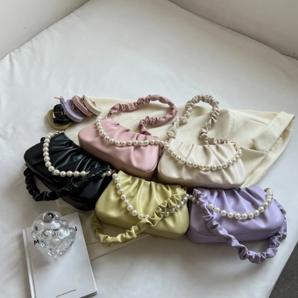 Stylish new 7 colors pu cloud pattern lock buckle metal chain crossbody bag