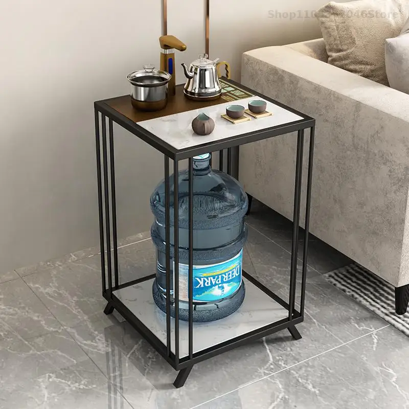 Balcony Tea Car Mobile Living Room Sofa Side Cabinet Household Tea Cabinet Rock Plate Light Luxury Water Boasting Small