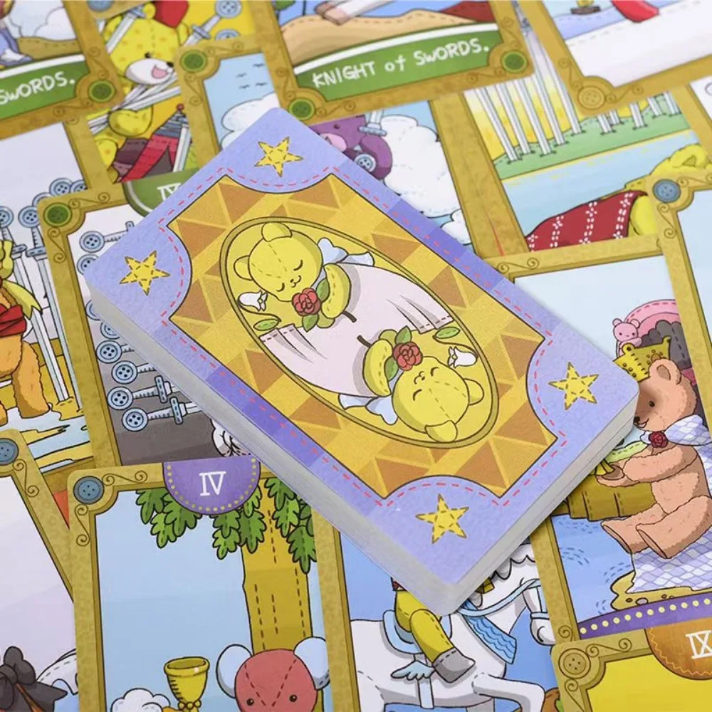 Luna's Bear Tarot Deck 12*7cm 78 Pcs Cute Teddy Bear Tarot Cards In Rigid Box with Guidebook for Beginners 5