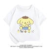 Summer New Kids Sanrio Cartoon Print T-shirt Pompompurin Children's Short sleeved Top O-Neck 100Cotton Boys And Girls Tee shirts 5