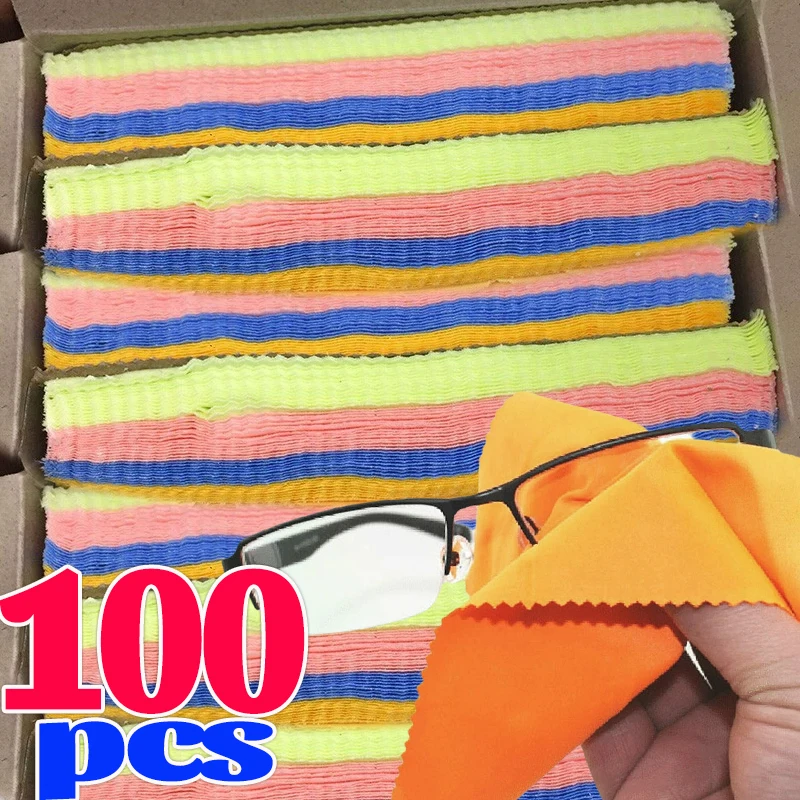 10-100pcs Soft Chamois Glasses Cleaner Eyeglasses Microfiber Clean Cloth For Lens Clothes Phone Screen Cleaning Wipes Cleaner