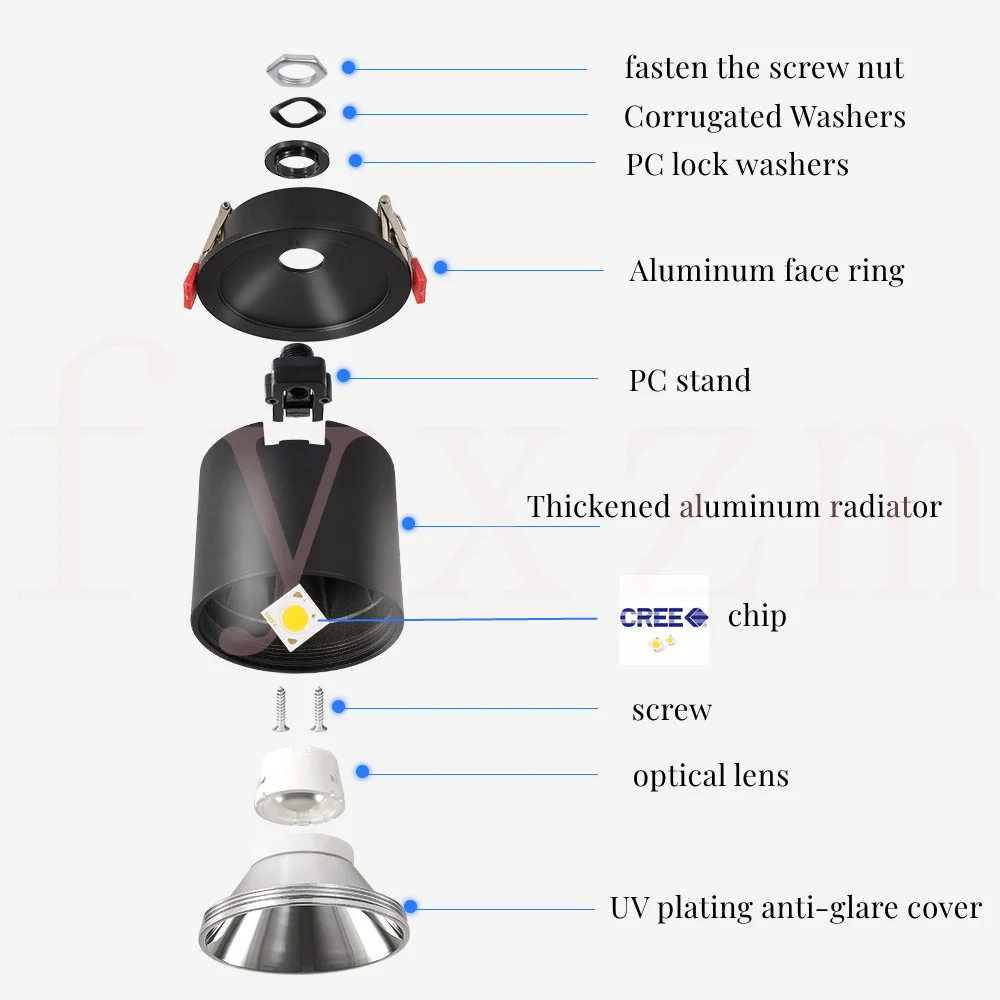 bathroom downlights Recessed Surface Mounted Downlight Dimmable Anti-Glare LED 9W 12W 15W18W Ceiling Spotlight AC85~265V Bedroom Commercial Lighting bedroom ceiling lights