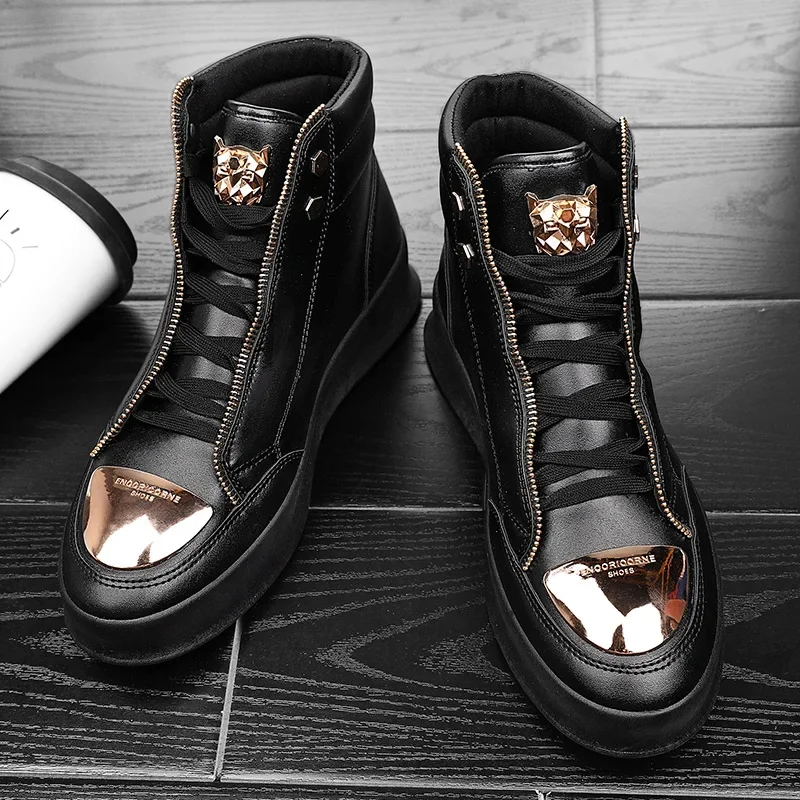 High Top Casual Shoes Men Sneakers Fashion Skateboard Shoes Leopard Platform Shoe Sport Training Men's Ankle Boots sports shoes casual shoes