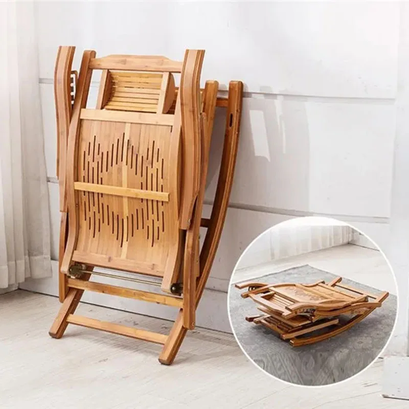 Minimalist Folding Bamboo Banquet Chair Lounge Bed For Adults Design Throne Arm Chair Professional Sillon Postmodern Furniture