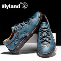 FLYLAND Classical Men's Leather Loafers Vintage Hand Stitching Oxfords Chukka Boots Ankle Boots Casual Daily Work Office Shoes 1