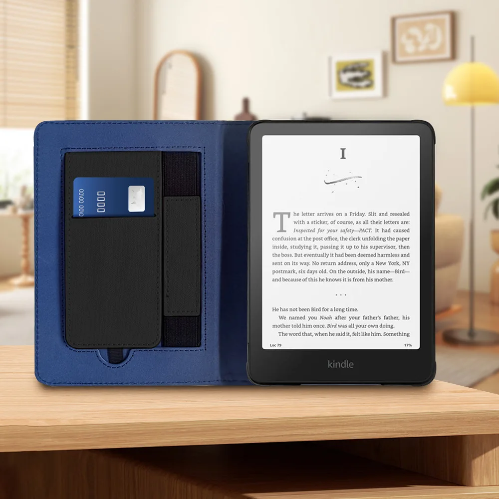 Premium Leather Case with Hand Strap & Auto Sleep Cover for 7-Inch Kindle Paperwhite Signature Edition