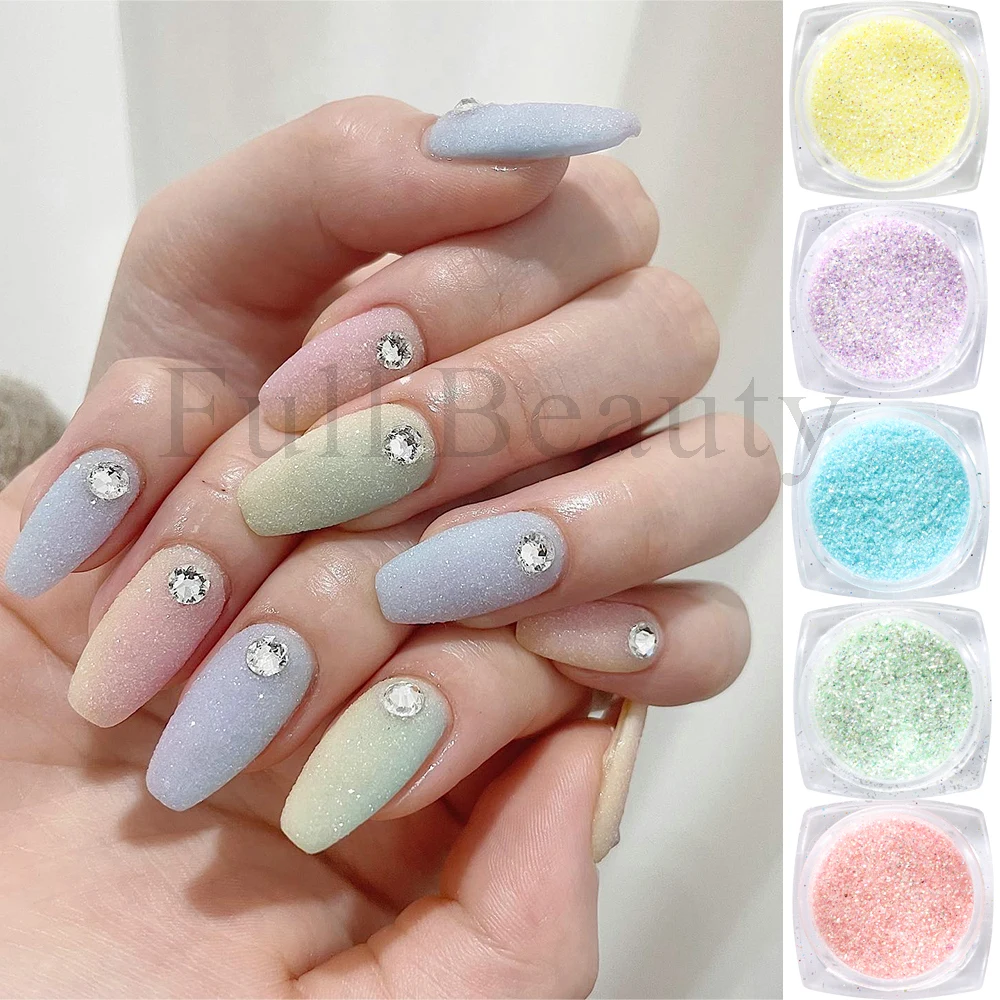 6pcs Sugar Glitter For Nails Blue Pink Dipping Podwer Pastel Nail Powder  Holographic Sequins Reflective Pigment Manicure GLPTC