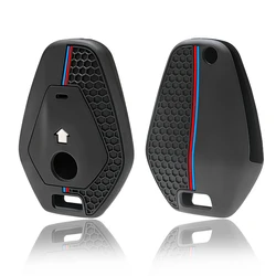 Premium Motorcycle Key Case | Protective Cover Shell (Blue with Red Line)