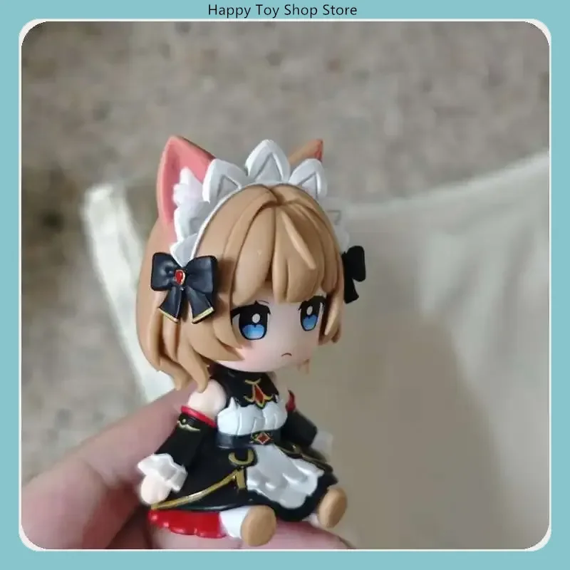 Sitting Pose Cat Sandrone 8cm Cute Anime Figure Statue - Desktop Decoration Ornament Toy Gift