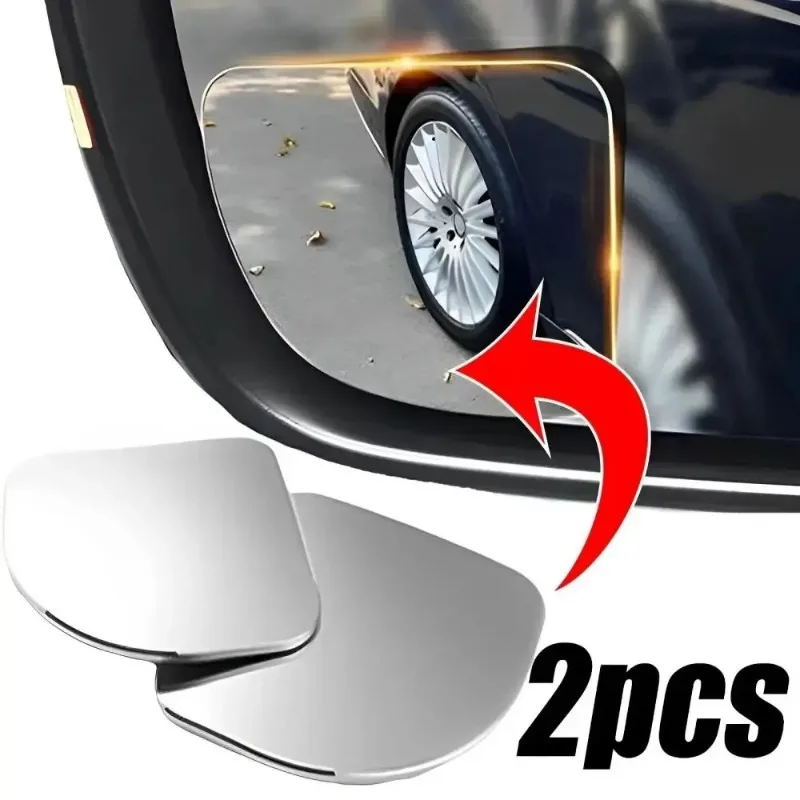 2pcs Universal Fit Glass Car Wide-angle Blind Spot Rearview Mirror,360° Adjustable, High-definition,with Applicable for All Cars