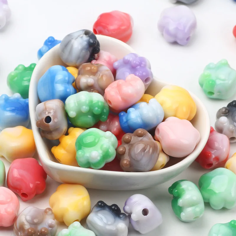 

10pcs/lot 16x19mm Mix Claw Cute Beads Loose Acrylic Spacer Beads For Jewelry Making Diy Earring Necklace Phone Chain Accessories