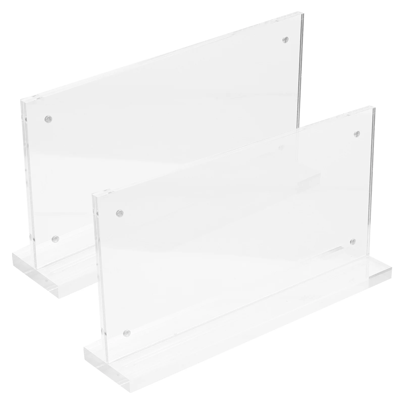 

2 Pcs Transparent Banknote Display Rack Clear Design Menu Label Acrylic Holder Desktop Monitor