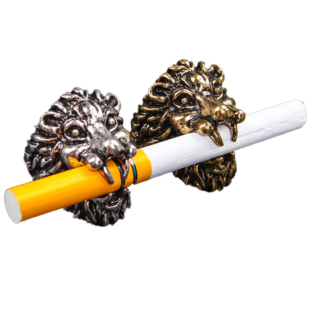 New Smoke ring cigarette holder Lion Design Rack Finger Ring for 8mm  Cigarettes Smoking Accessories Gadget For Men