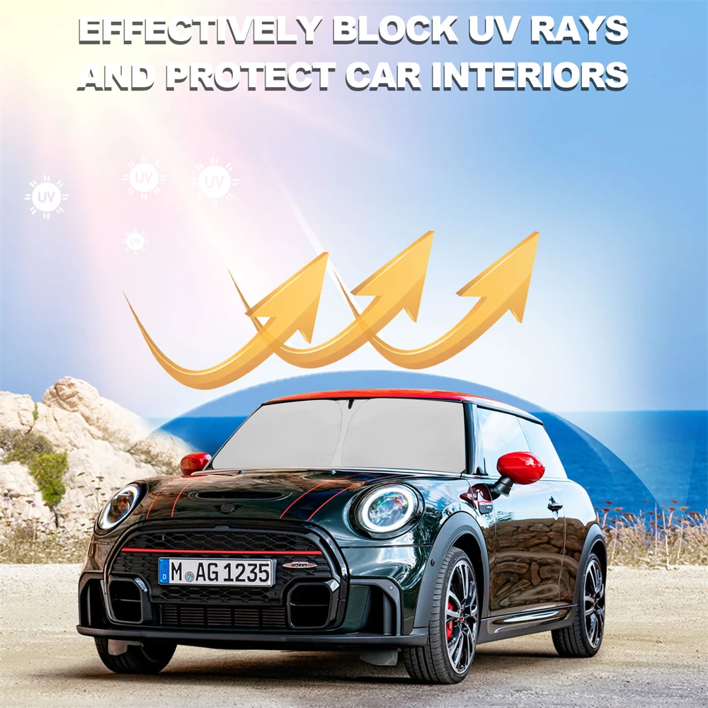 For Mini Cooper S Hardtop 4 Door 2015- Car Visor Sunscreen Window Sun Shade Blocks Parasol Coche UV Rays Driver Protection
