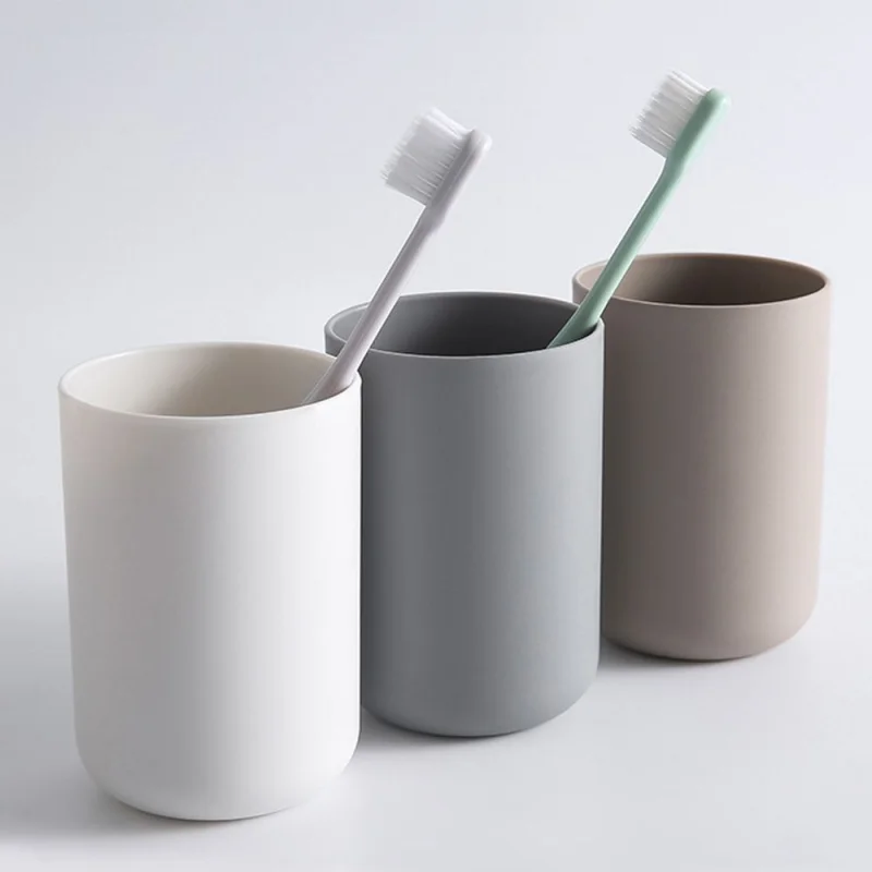 Bathroom Tumblers Plastic Mouthwash Cup Coffee Tea Water Mug Home Travel Simple Solid Color Toothbrush Holder Drinkware Cup 1