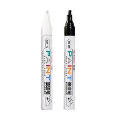 Vibrant Waterproof Quick - Dry Car Scratch Repair Paint Pen (White and Black)