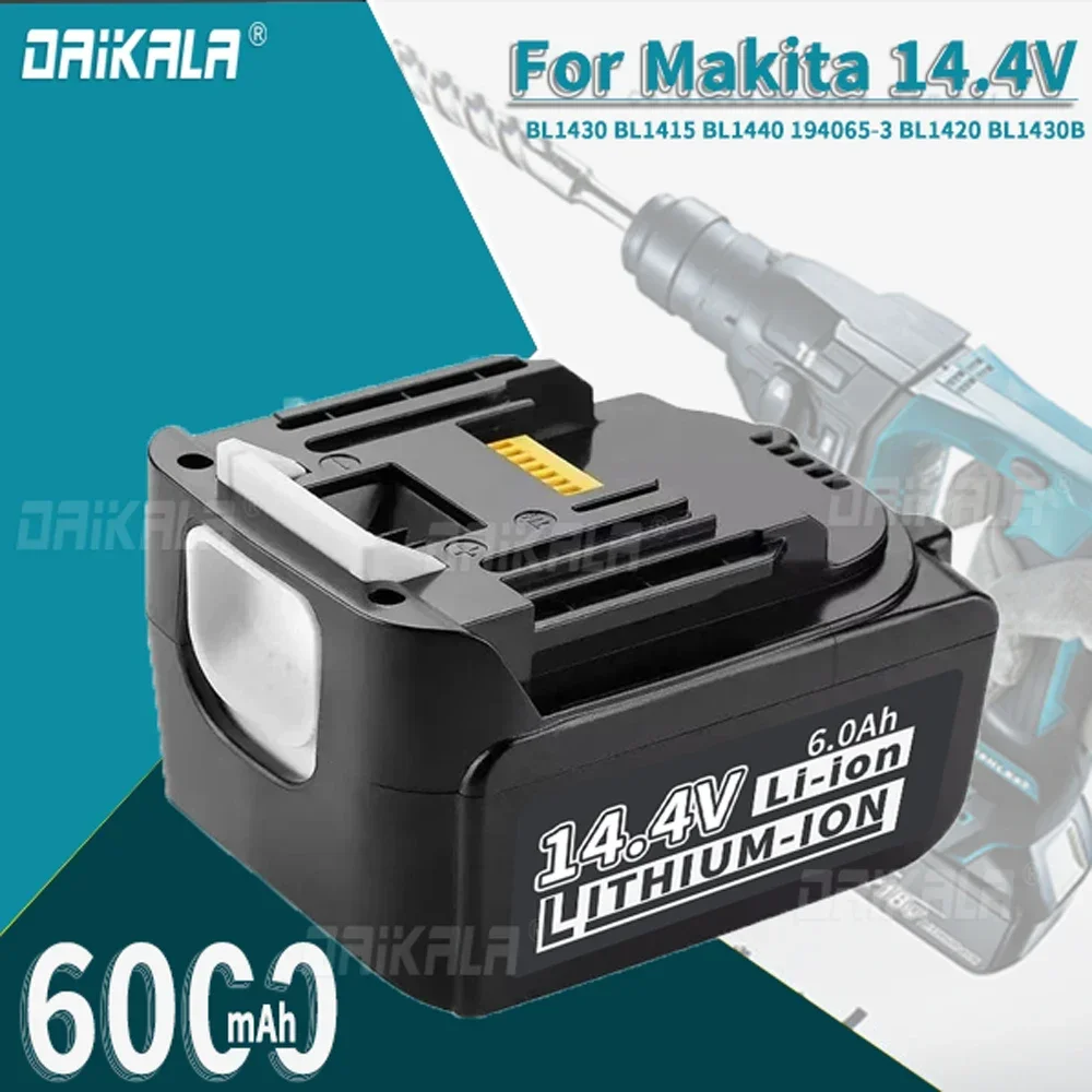 

Аккумулятор для дрели Makita bl1430, 14,4 В, 6000 мАч, литий-ионный перезаряжаемый сменный аккумулятор lxt200, bl1415, 194558-0, 194559-8, 194066-1