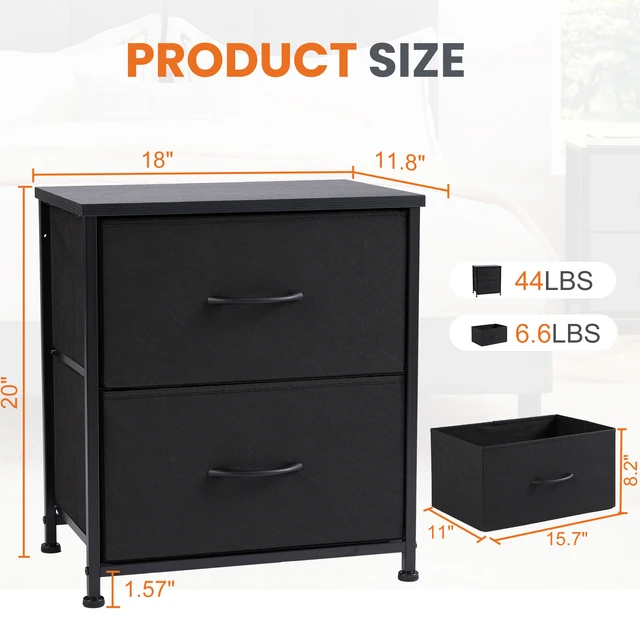 Fabric Drawer Nightstand Cabinet 3