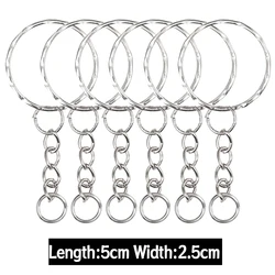 Sleek Metal Keychain with Split Ring and Link Chain Key Holder (100PCS)