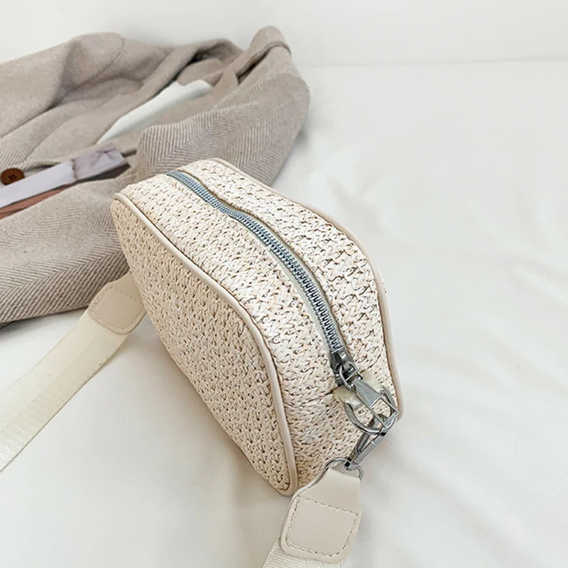 Hot Selling New Small Bag Straw Woven Bag Women's Simple Crossbody Bag Holiday Beach Bag Handheld Woven Bag Fashion Shoulder Bag