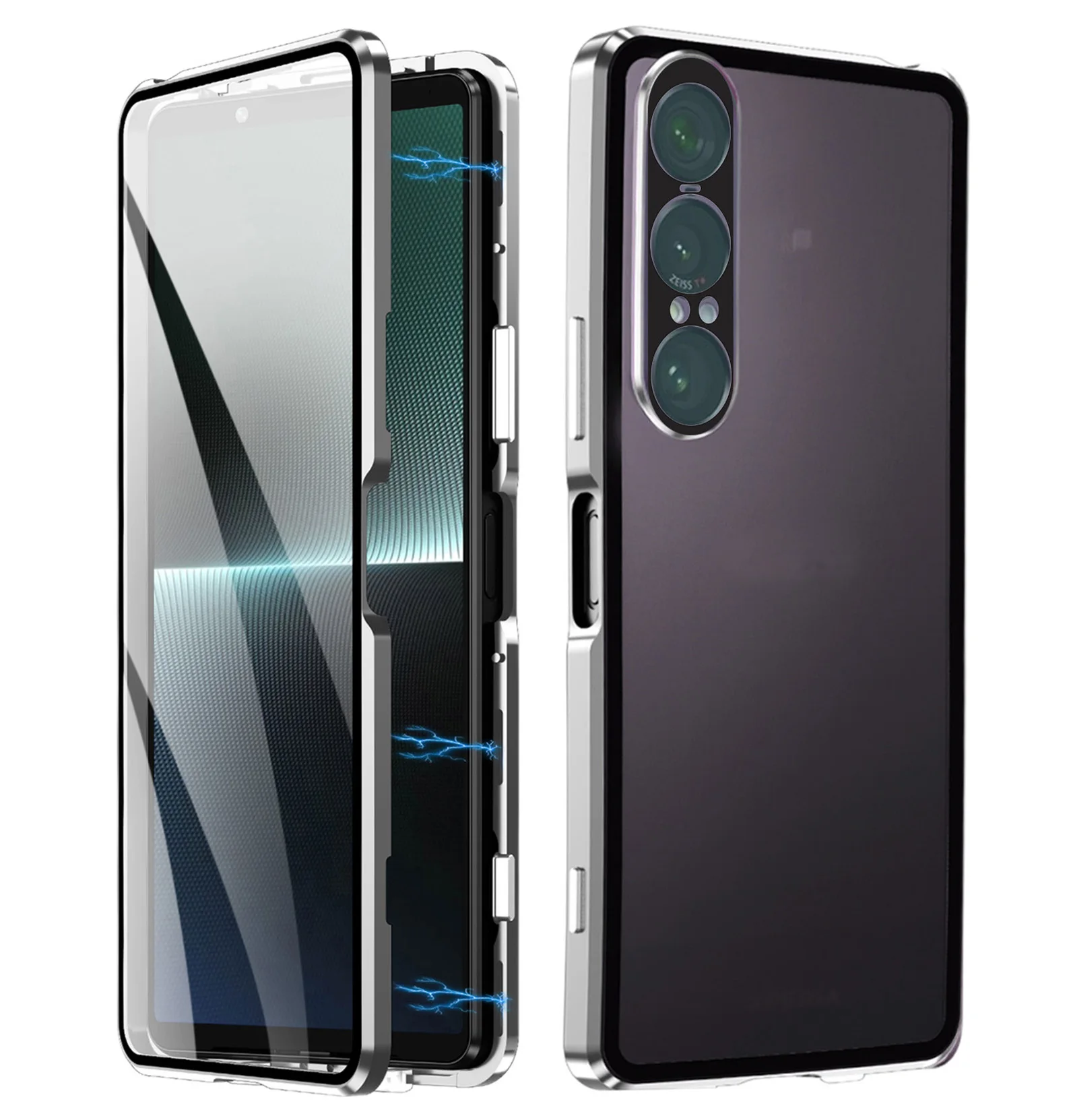 Premium Tempered Glass & Metal Bumper Shockproof Protective Phone Case