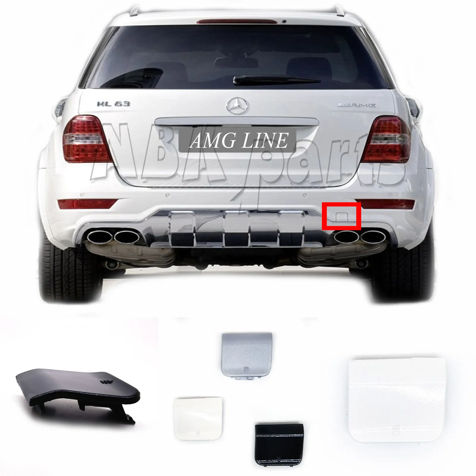 

Подходит для 08-11 Mercedes ML M W164 X164 AMG Line 280 300 320 350 420 450 500 550 задняя буксировочная крышка A1648854923
