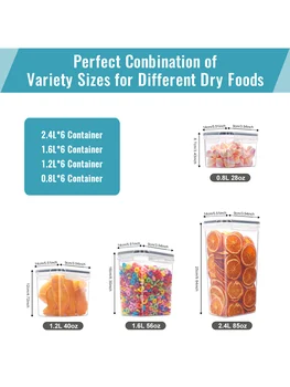 24pcs Airtight food storage containers with LIDS, plastic cookie jars for kitchen pantry organization and storage, including lab 2