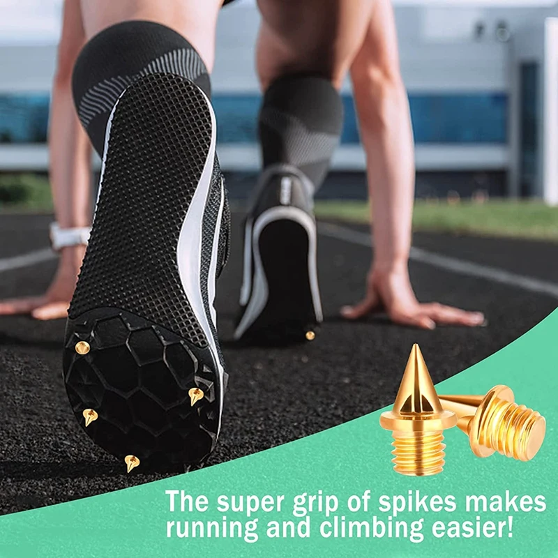 120 PCS 1/4Inch Stainless Steel Track And Cross Country Spikes Golf Shoe Spikes With Spike Wrench, Replacement Spikes 6