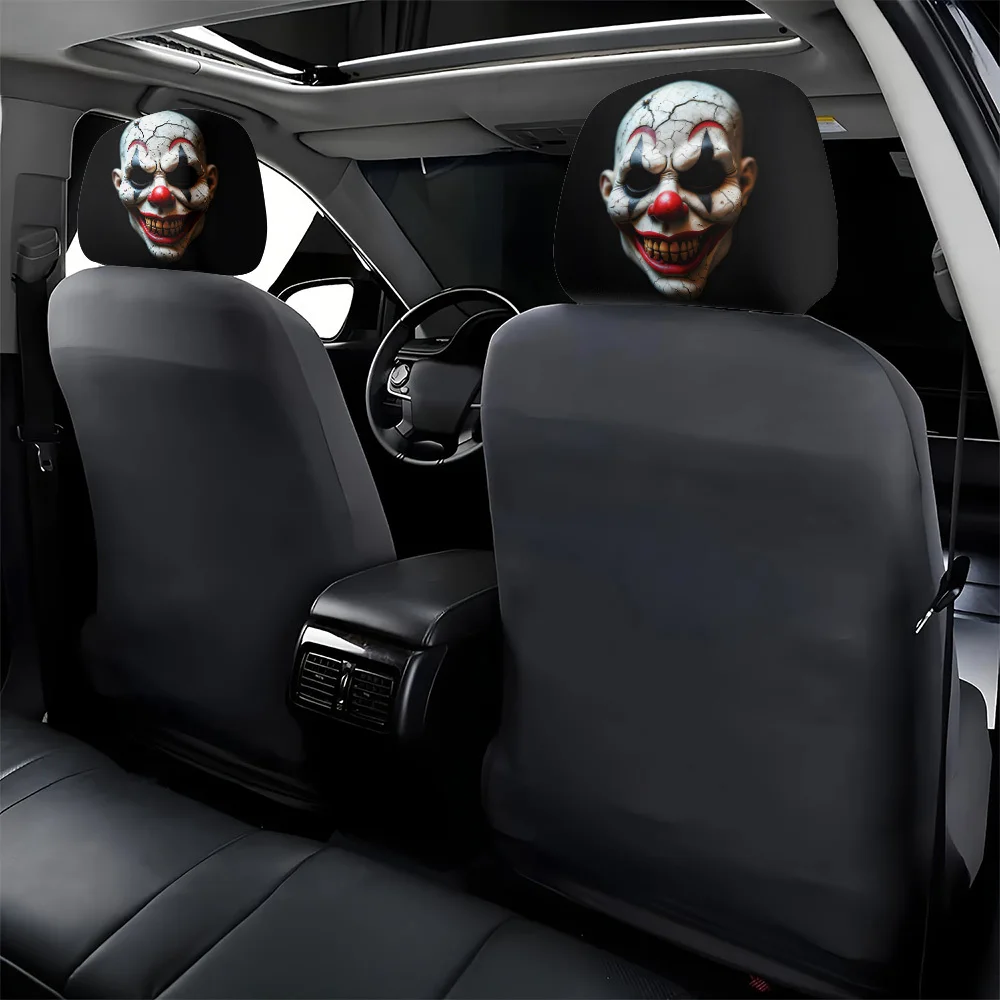2 Stück Clown-Print-Auto-Kopfstützenbezüge, einfach zu installieren und zu waschen, universell einsetzbar – Detail 6