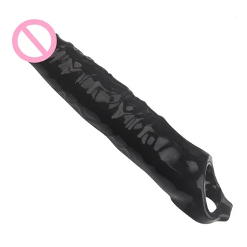Reusable Penis Sleeve Big Penis Extender Condom Cock Extension Dick Enlargemen Sex Toys For Men Enlargement Time Delay 4