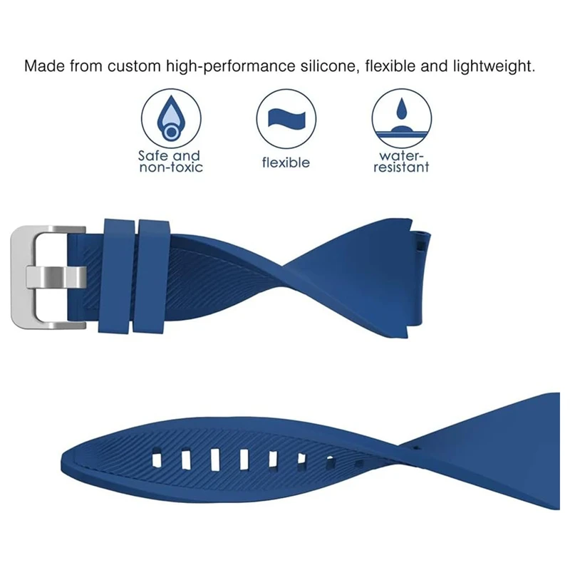 Breathable Silicone Watch Strap, 22mm, Universal Fit Accessories