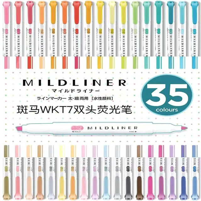 Zebra Mildliner Highlighter & Brush Collection 50/PKG Assorted Colors