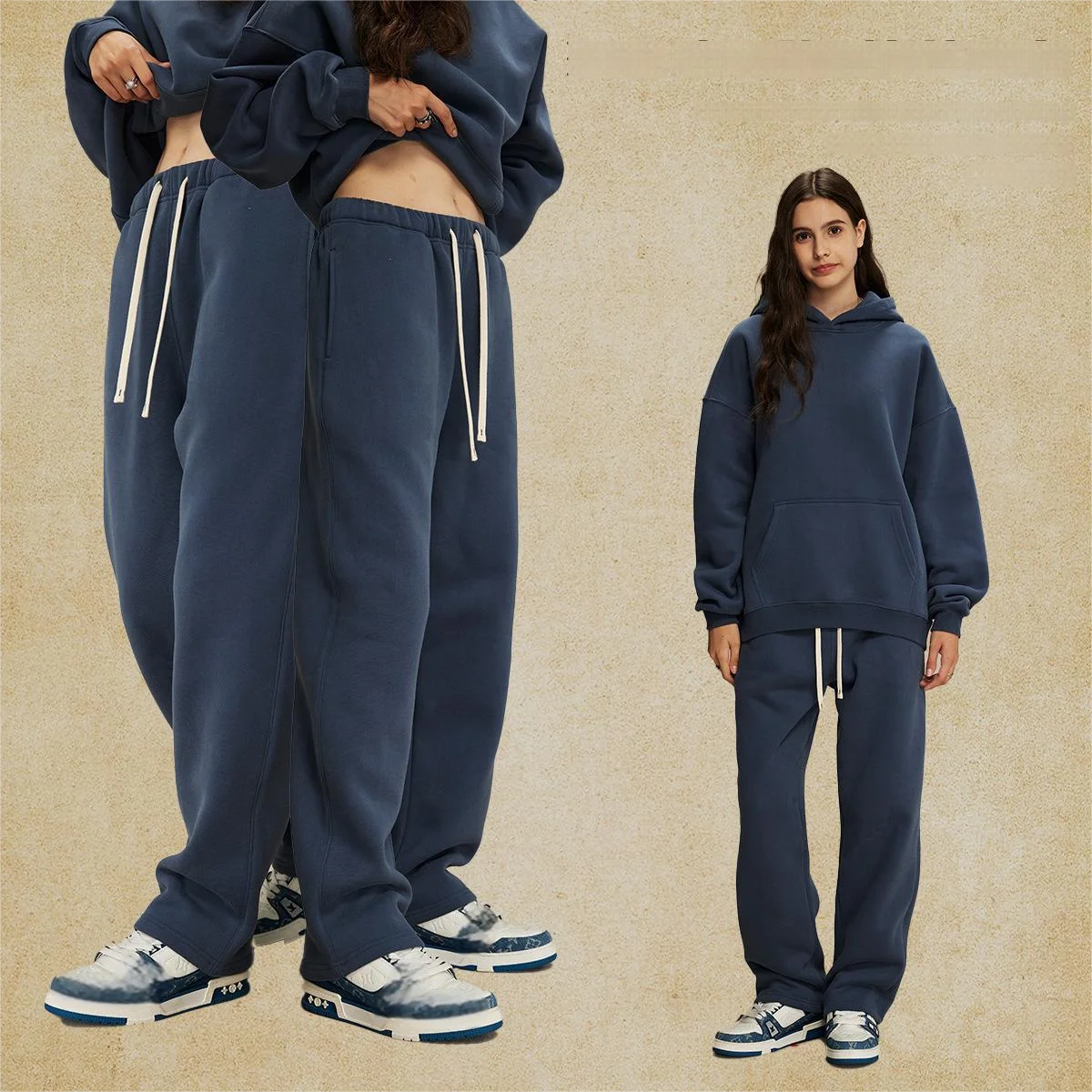 Men Flare Jogger Pants 350gsm Cotton Sweatpants