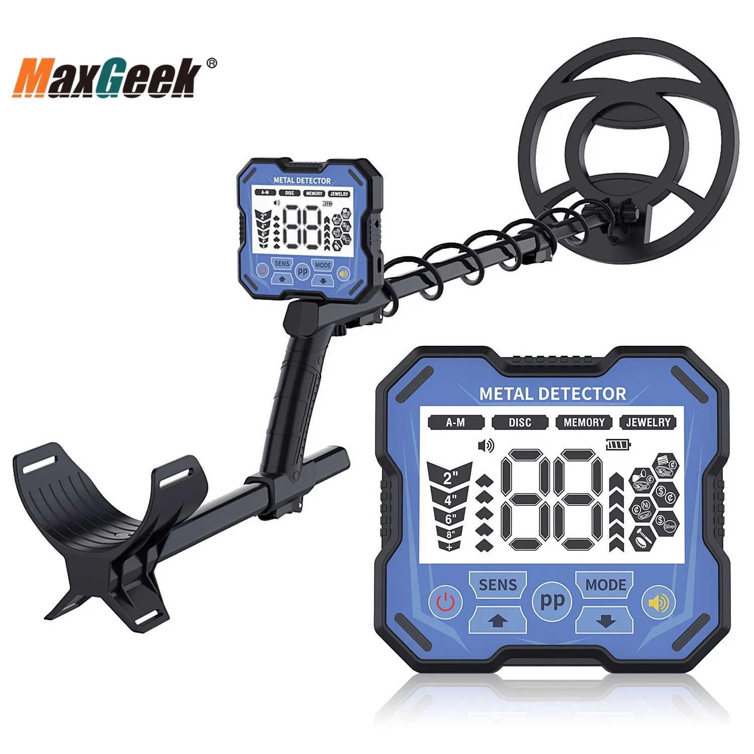 Maxgeek GT928 Professional Underground Metal Detector Waterproof ...