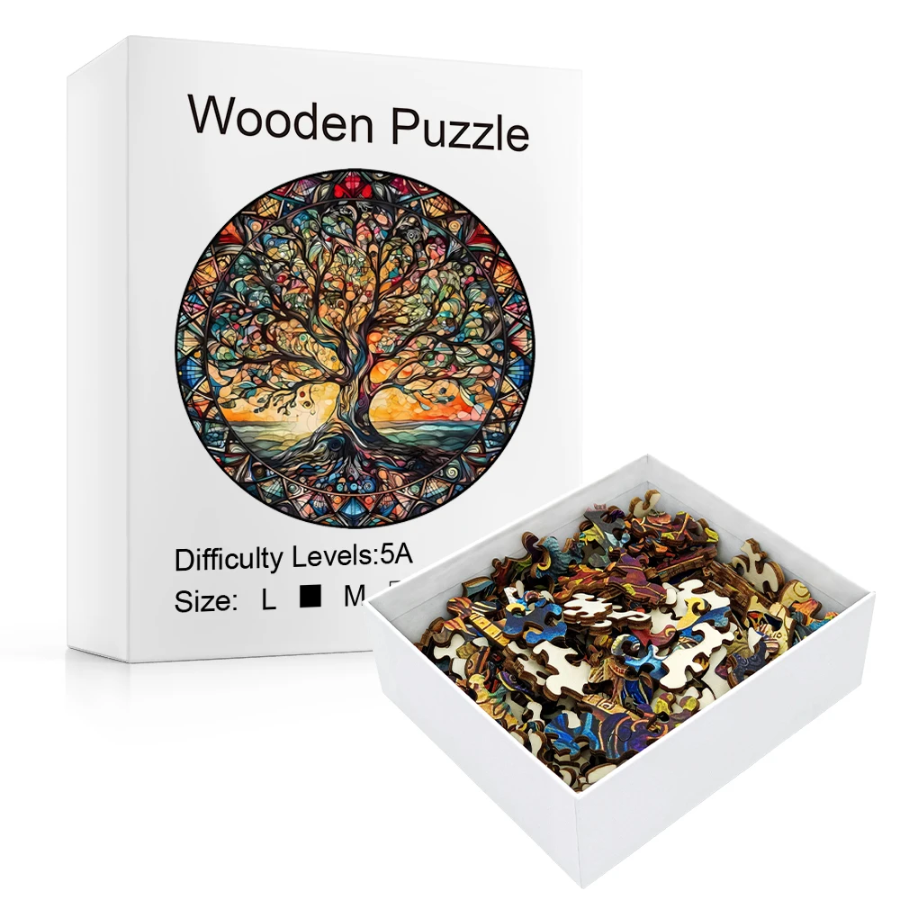 Wooden Puzzles for Adults, Tree of Life Puzzle Uniquely Irregular Animal Shaped Wooden Jigsaw Puzzles, Creative Gift for Kids 6