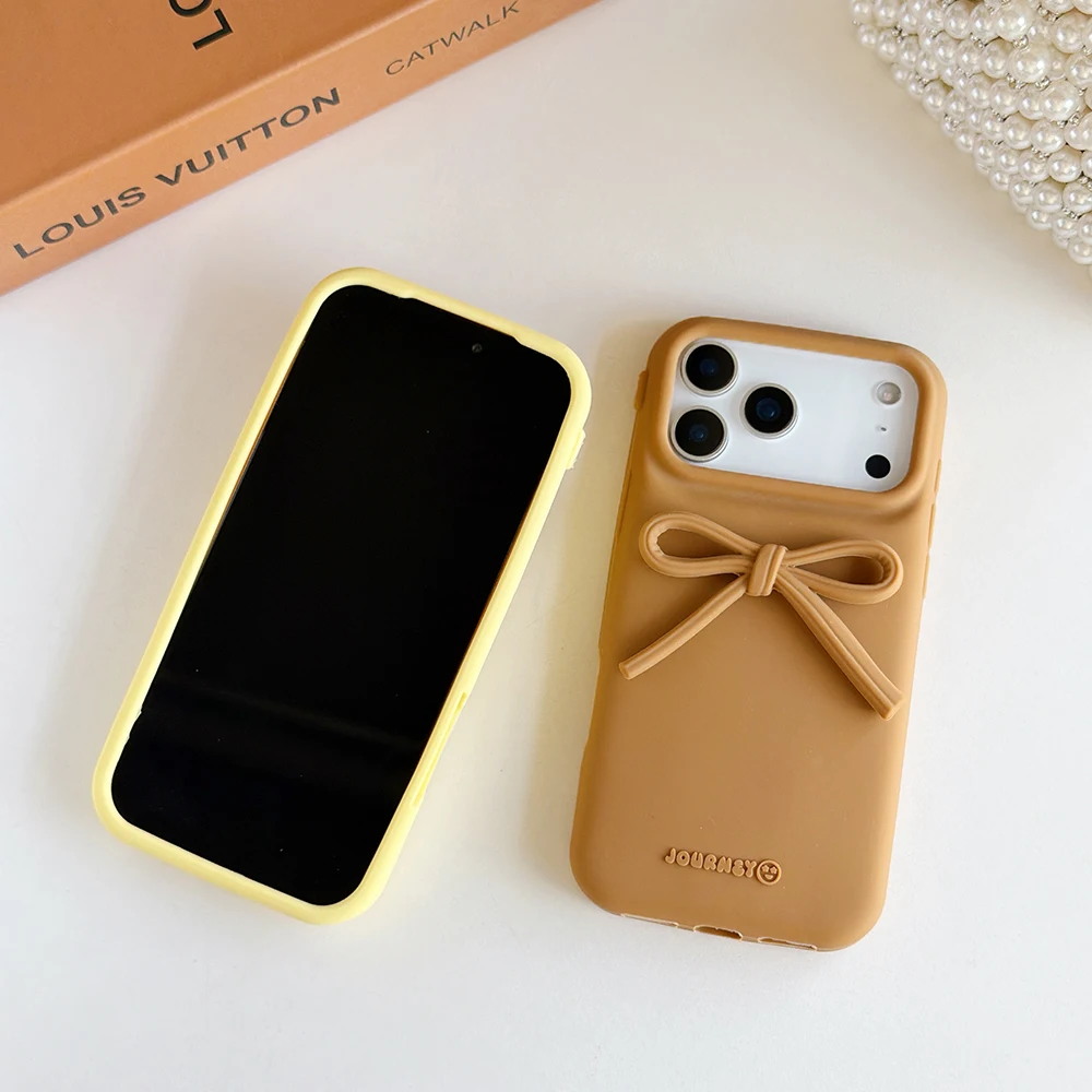 Cute 3D Bowknot Soft Silicone Phone Case - Lovely Shockproof Back Cover