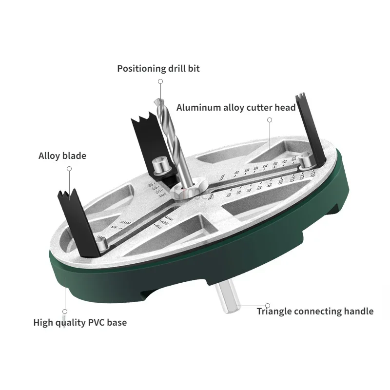 New Woodworking Adjustable Hole Opener Universal Round Hole Drilling Hole Opener Splicing Wood Board Gypsum Board Hand Tools new 1pcs set woodworking hole opener tungsten steel blade gypsum board hole opener tabletop hinge door lock drill bit wood tool