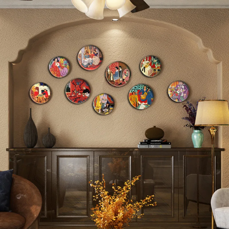 Matisse's Oil Painting Works Decorative Plates,Living Room Walls,Light Luxury Creative Decorations,Restaurant Hanging Plat 4