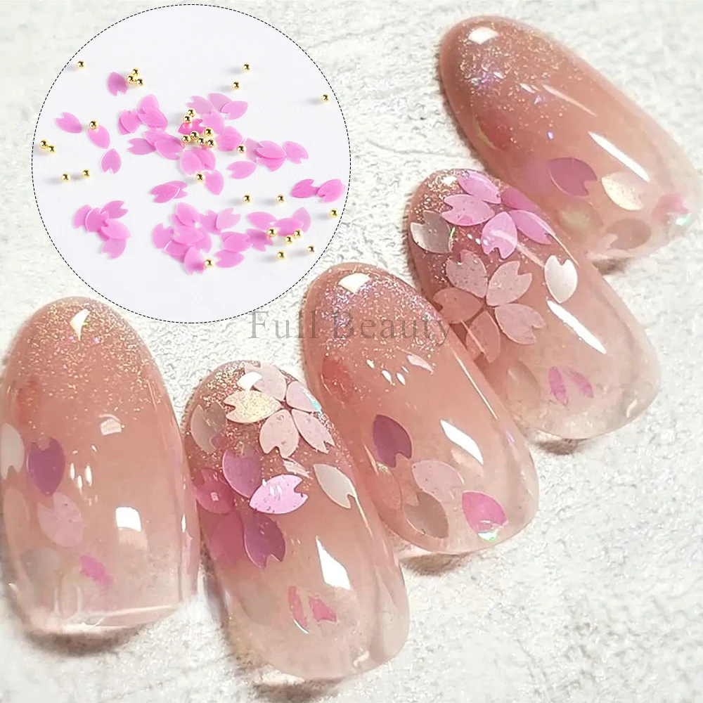 Pink Blushing Floral Gel Nail Sticker | Sakura Gel Nail Strips | Danni &  Toni