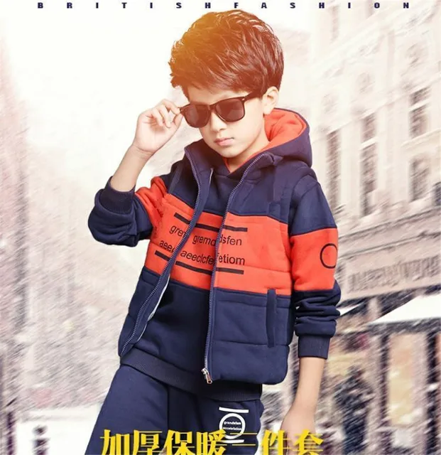 Boys Clothes Kids Sweatsuit Set For Girls 2PC Long Sleeve Red