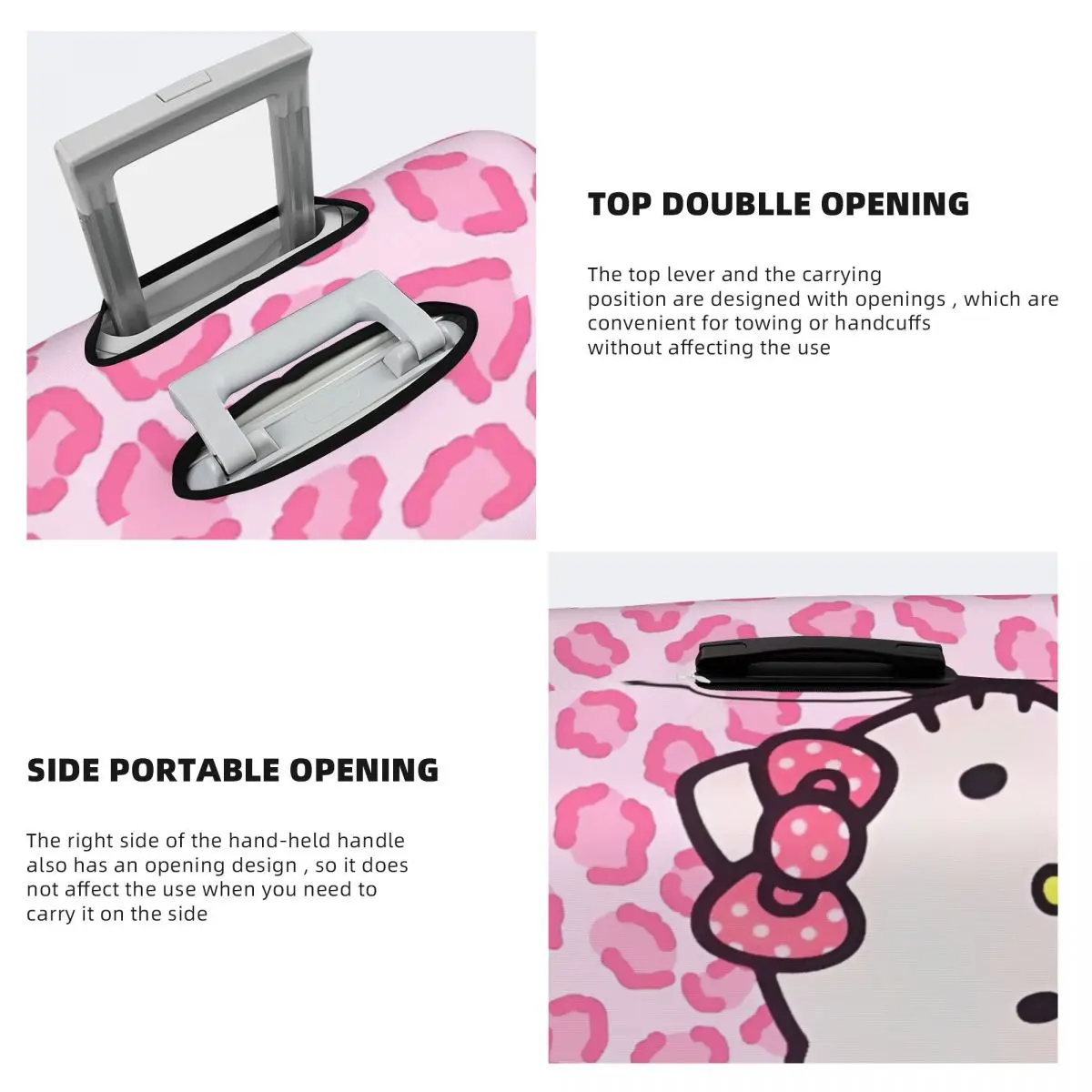 Hello Kitty Suitcase Cover Holiday Fun Cartoon Animal Customized Any Color Luggage Case Travel Protector 4