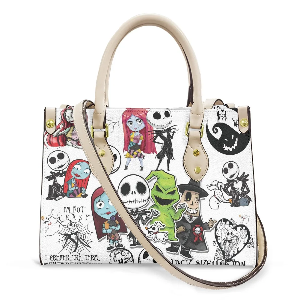 thumbnail image 1 of Bolso de hombro de cuero Pu de pesadilla antes de Navidad para mujer, Jack Skellington, Anime de lujo, bolso de Cosplay de Sally, regalo de Halloween, 1 of 5